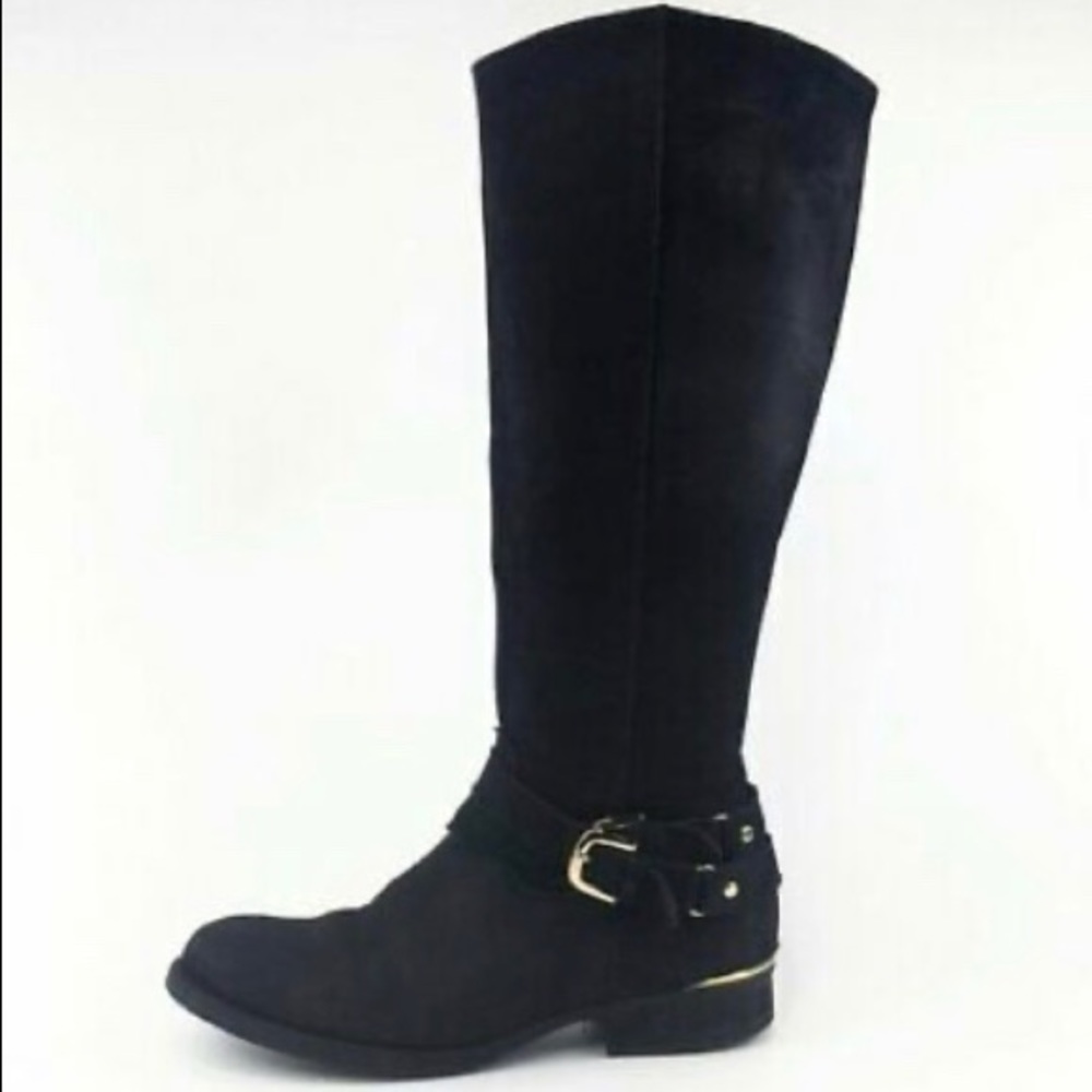 Steve Madden Amill Distressed Suede Black Boot